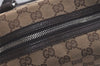 Authentic GUCCI Hand Boston Bag Purse GG Canvas Leather 113009 Brown 5881K