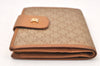 Authentic CELINE Macadam Blason Pattern Bifold Wallet PVC Leather Beige 5884K