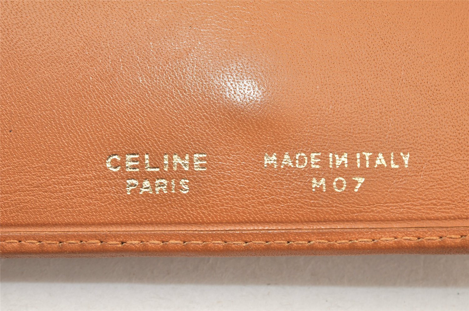 Authentic CELINE Macadam Blason Pattern Bifold Wallet PVC Leather Beige 5884K