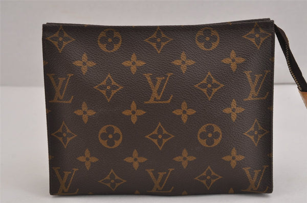 Authentic Louis Vuitton Monogram Poche Toilette 19 M47544 Cosmetics Pouch 5885J