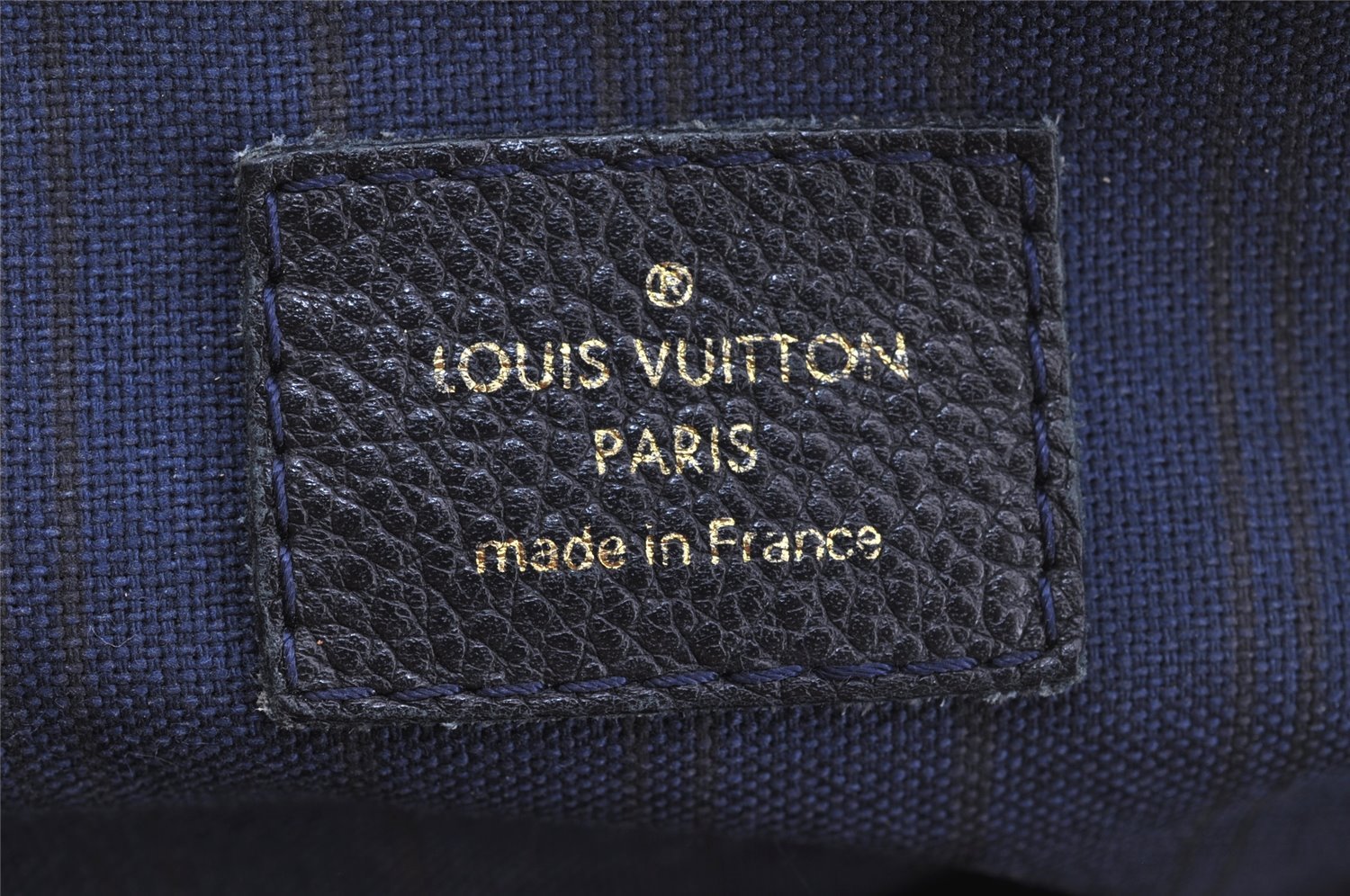 Auth Louis Vuitton Monogram Empreinte Lumineuse PM Tote Bag Navy M93410 LV 5886I