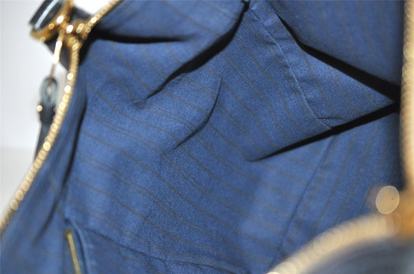 Auth Louis Vuitton Monogram Empreinte Lumineuse PM Tote Bag Navy M93410 LV 5886I