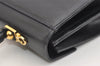 Authentic Salvatore Ferragamo Gancini Leather 2Way Shoulder Bag Black 5886J