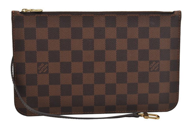 Authentic Louis Vuitton Damier Neverfull Pouch Purse Clutch Bag LV 5887J