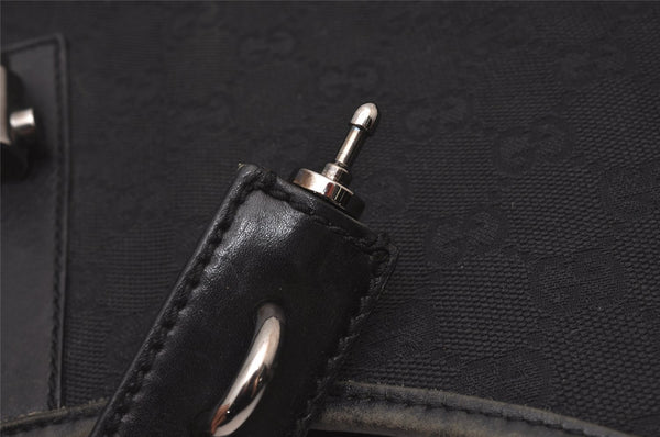 Authentic GUCCI Jackie Vintage Shoulder Bag GG Canvas Leather 109190 Black 5889I