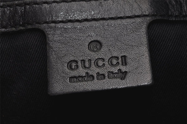 Authentic GUCCI Jackie Vintage Shoulder Bag GG Canvas Leather 109190 Black 5889I