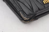 Authentic MIU MIU Vintage Matelasse Leather Bifold Wallet Purse Black 5889K