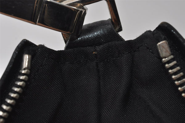 Authentic GUCCI Vintage Shoulder Bag Purse GG Canvas Leather 0000602 Black 5890I