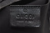 Authentic GUCCI Vintage Shoulder Bag Purse GG Canvas Leather 0000602 Black 5890I