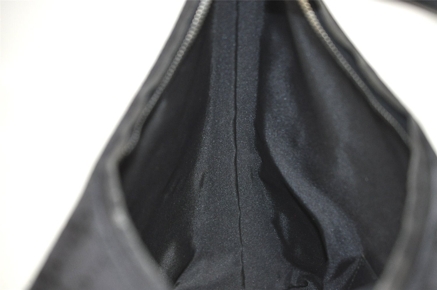 Authentic GUCCI Vintage Shoulder Bag Purse GG Canvas Leather 0000602 Black 5890I