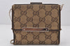 Authentic GUCCI Bifold Wallet Purse GG Canvas Leather 112664 Brown Junk 5890K