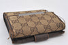 Authentic GUCCI Bifold Wallet Purse GG Canvas Leather 112664 Brown Junk 5890K