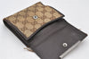 Authentic GUCCI Bifold Wallet Purse GG Canvas Leather 112664 Brown Junk 5890K