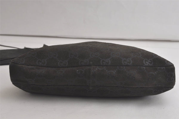 Authentic GUCCI Shoulder Hand Bag GG Suede Leather 0013181 Black Junk 5891K