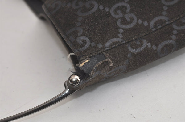 Authentic GUCCI Shoulder Hand Bag GG Suede Leather 0013181 Black Junk 5891K