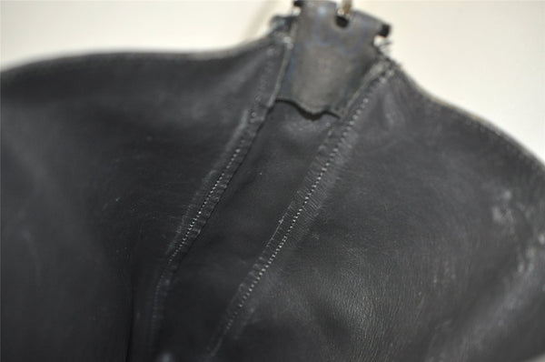 Authentic GUCCI Shoulder Hand Bag GG Suede Leather 0013181 Black Junk 5891K