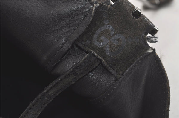 Authentic GUCCI Shoulder Hand Bag GG Suede Leather 0013181 Black Junk 5891K