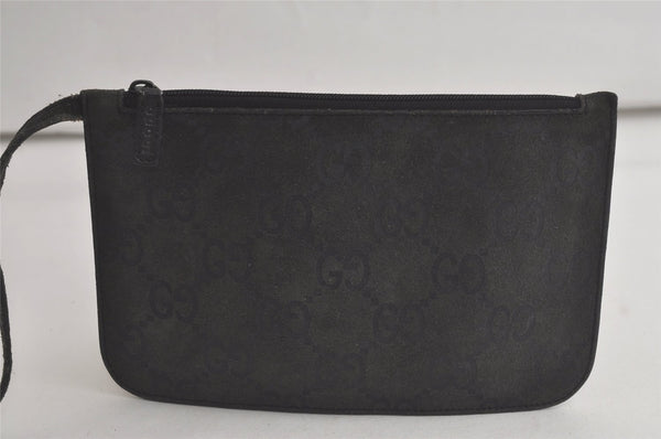 Authentic GUCCI Shoulder Hand Bag GG Suede Leather 0013181 Black Junk 5891K