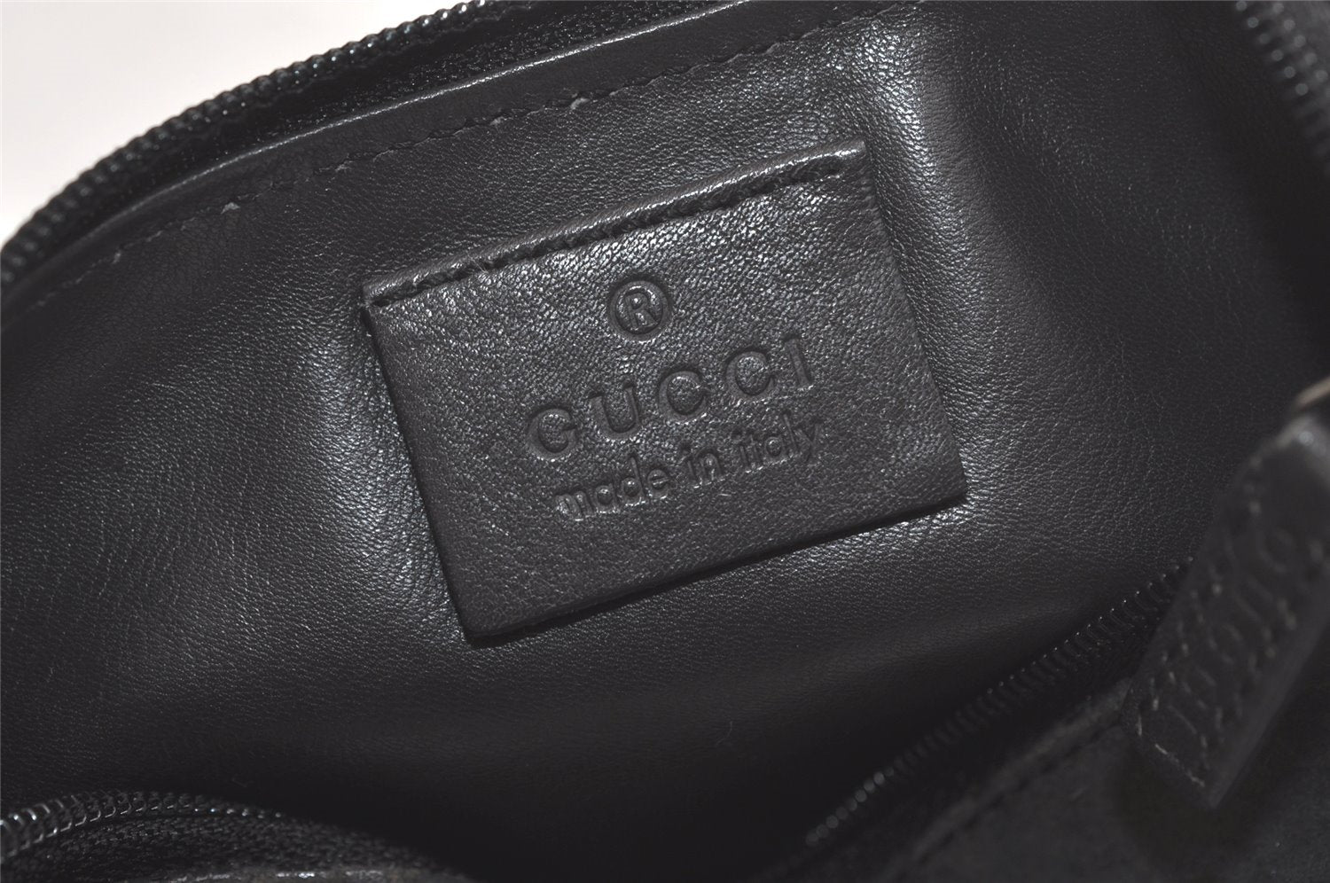 Authentic GUCCI Shoulder Hand Bag GG Suede Leather 0013181 Black Junk 5891K