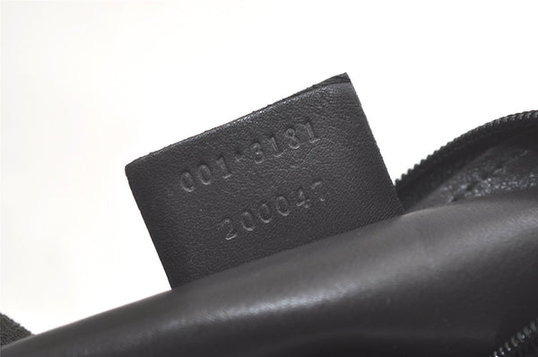 Authentic GUCCI Shoulder Hand Bag GG Suede Leather 0013181 Black Junk 5891K