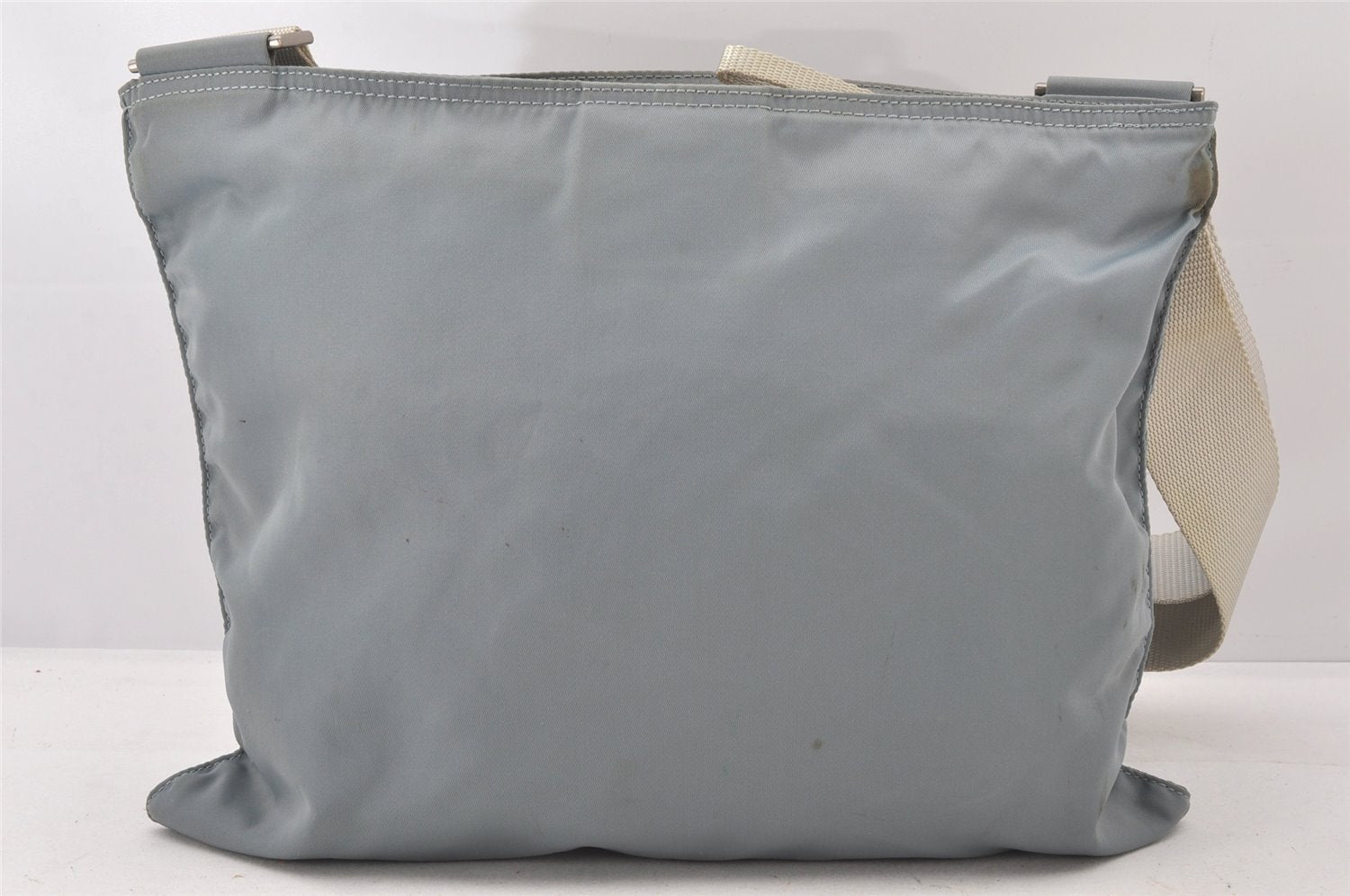 Authentic PRADA Nylon Tessuto Shoulder Cross Body Bag Purse Light Blue 5893K