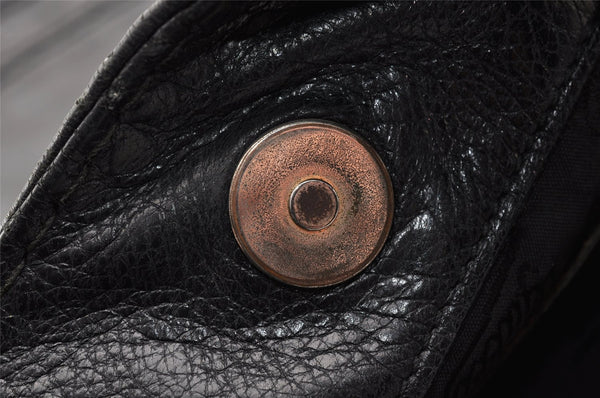 Authentic GUCCI Guccissima Charlotte Shoulder Bag GG Leather 203503 Black 5894I