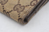 Authentic GUCCI Jackie Bifold Wallet Purse GG Canvas Leather 0354463 Brown 5895K