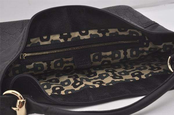 Authentic GUCCI Guccissima GG Leather Shoulder Hand Bag 181514 Black 5896I