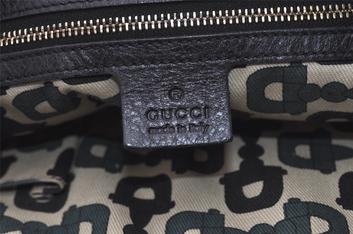 Authentic GUCCI Guccissima GG Leather Shoulder Hand Bag 181514 Black 5896I