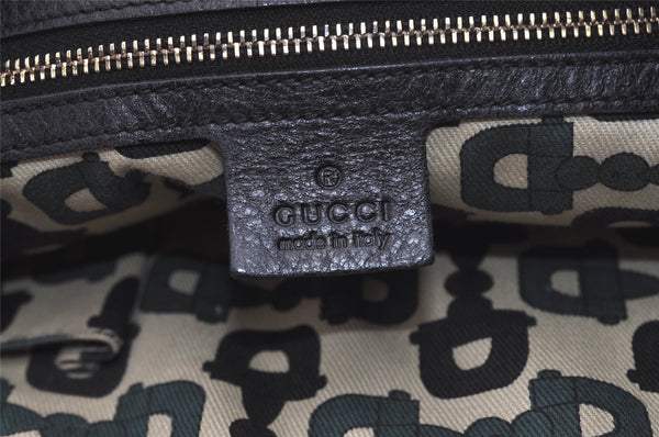 Authentic GUCCI Guccissima GG Leather Shoulder Hand Bag 181514 Black 5896I