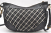 Authentic BURBERRY BLUE LABEL Check Shoulder Cross Bag Nylon Leather Black 5897K