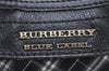 Authentic BURBERRY BLUE LABEL Check Shoulder Cross Bag Nylon Leather Black 5897K