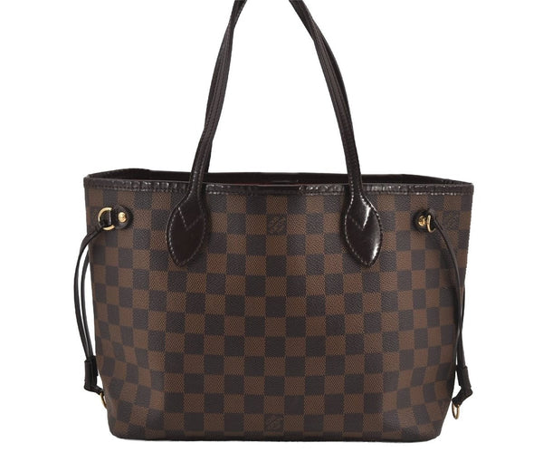 Authentic Louis Vuitton Damier Neverfull PM Shoulder Tote Bag N51109 LV 5899J