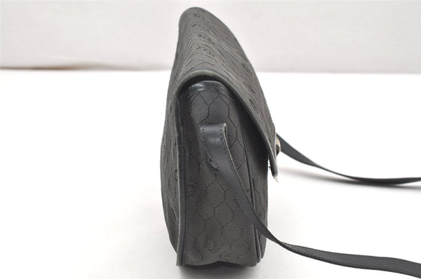 Authentic Christian Dior Honeycomb Shoulder Cross Bag Canvas Leather Gray 5899K