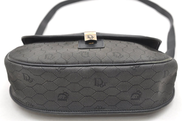 Authentic Christian Dior Honeycomb Shoulder Cross Bag Canvas Leather Gray 5899K