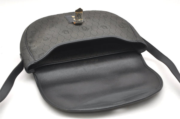 Authentic Christian Dior Honeycomb Shoulder Cross Bag Canvas Leather Gray 5899K