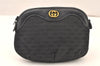 Authentic GUCCI Vintage Micro GG Canvas Leather Pouch Purse Black Junk 5900K