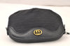 Authentic GUCCI Vintage Micro GG Canvas Leather Pouch Purse Black Junk 5900K