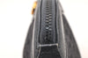 Authentic GUCCI Vintage Micro GG Canvas Leather Pouch Purse Black Junk 5900K