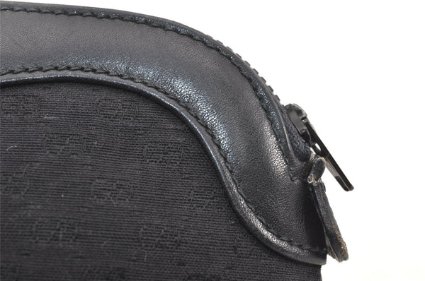 Authentic GUCCI Vintage Micro GG Canvas Leather Pouch Purse Black Junk 5900K