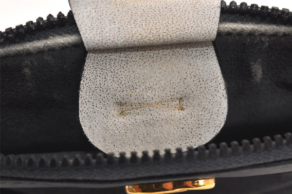 Authentic GUCCI Vintage Micro GG Canvas Leather Pouch Purse Black Junk 5900K