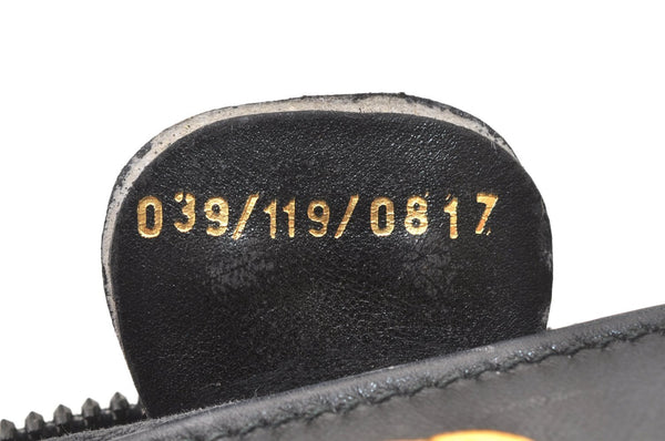 Authentic GUCCI Vintage Micro GG Canvas Leather Pouch Purse Black Junk 5900K