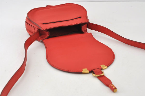 Authentic Chloe Marcie Small Leather Shoulder Cross Body Bag Purse Red 5901I