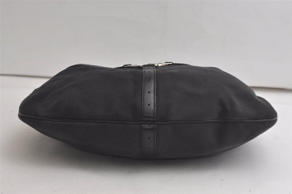 Authentic GUCCI Shoulder Hand Bag Purse Canvas Leather 114871 Black 5902K