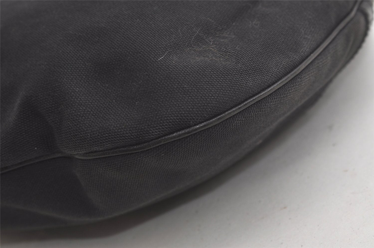 Authentic GUCCI Shoulder Hand Bag Purse Canvas Leather 114871 Black 5902K