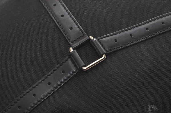 Authentic GUCCI Shoulder Hand Bag Purse Canvas Leather 114871 Black 5902K