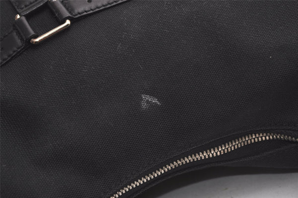 Authentic GUCCI Shoulder Hand Bag Purse Canvas Leather 114871 Black 5902K