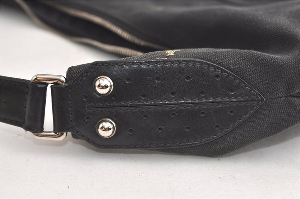 Authentic GUCCI Shoulder Hand Bag Purse Canvas Leather 114871 Black 5902K