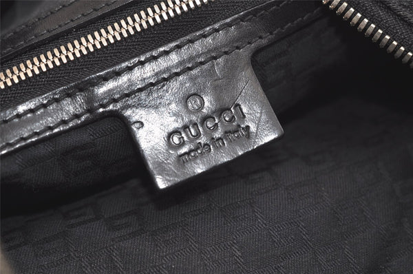 Authentic GUCCI Shoulder Hand Bag Purse Canvas Leather 114871 Black 5902K