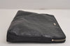 Authentic Christian Dior Vintage Trotter Clutch Bag Purse Leather Black 5903J